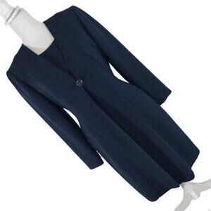 DONNA MORGAN! STUNNING NAVY BLUE 2 PC DRESS, LONG JACKET SUIT SET! SZ 4